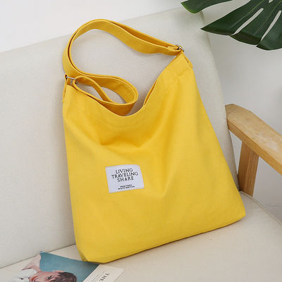 Gifts Custom Logo Printed Large Canvas Bag with Letter Pattern Type and Solid Color Handle