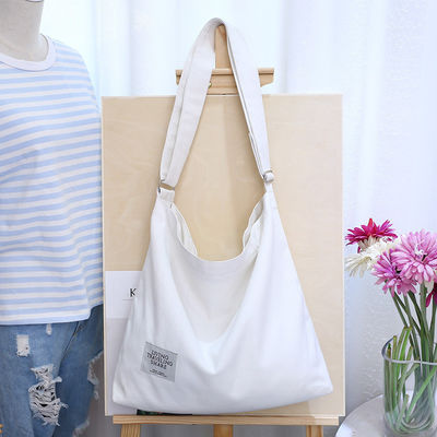 Gifts Custom Logo Printed Large Canvas Bag with Letter Pattern Type and Solid Color Handle