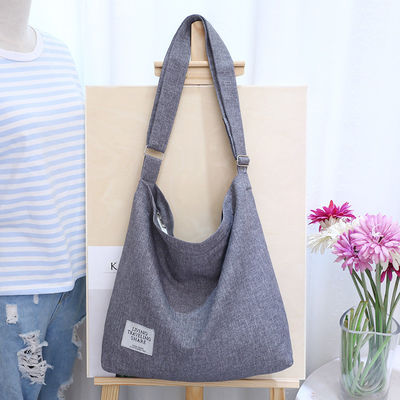 Gifts Custom Logo Printed Large Canvas Bag with Letter Pattern Type and Solid Color Handle
