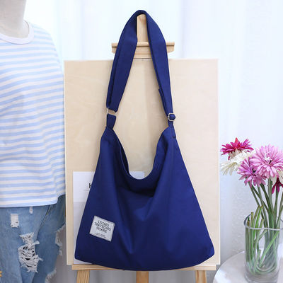 Gifts Custom Logo Printed Large Canvas Bag with Letter Pattern Type and Solid Color Handle