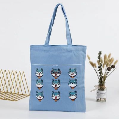 Daily School Life Custom Print Logo Reusable Plain Black Friendly Cotton Canvas Tote Bag
