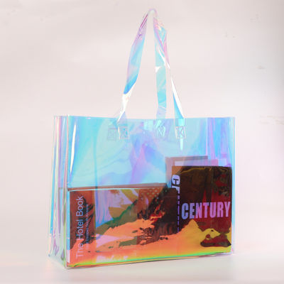 Medium Jute Custom PVC Laser Bag for Recycled Plastic Transparent Holographic Shopping