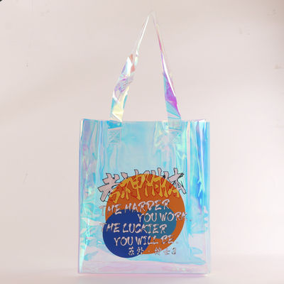 Medium Jute Custom PVC Laser Bag for Recycled Plastic Transparent Holographic Shopping