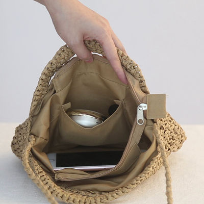 Recycled Straw Beach Bag Paper Cord Crossbody Shoulder Bags Logo Customized Logo