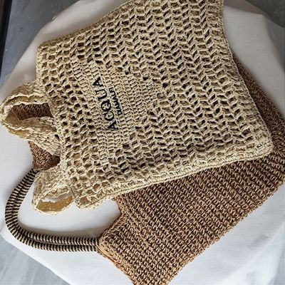 High Capacity Korean Style Women Straw Beach Holiday Picnic Bag with Custom Logo