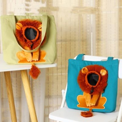 All Seasons Portable Canvas Pet Outdoor Bag Custom Logo Printed Bag for Dogs and Cats