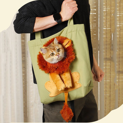 All Seasons Portable Canvas Pet Outdoor Bag Custom Logo Printed Bag for Dogs and Cats