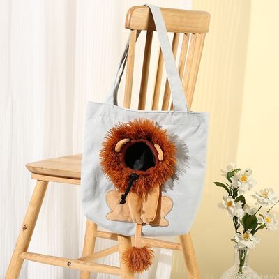 All Seasons Portable Canvas Pet Outdoor Bag Custom Logo Printed Bag for Dogs and Cats