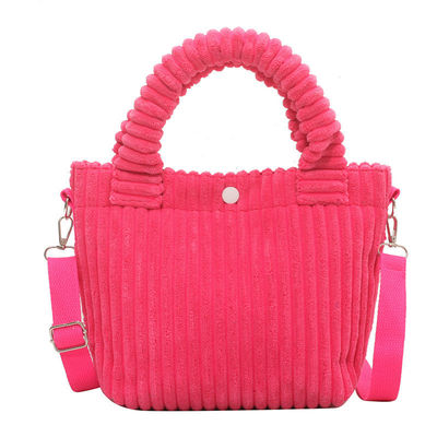 Corduroy Handbag Custom Logo Print Crossbody Women Shopping Bag Mini Tote Bag Style