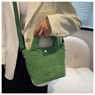 Corduroy Handbag Custom Logo Print Crossbody Women Shopping Bag Mini Tote Bag Style