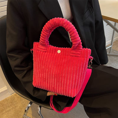 Corduroy Handbag Custom Logo Print Crossbody Women Shopping Bag Mini Tote Bag Style