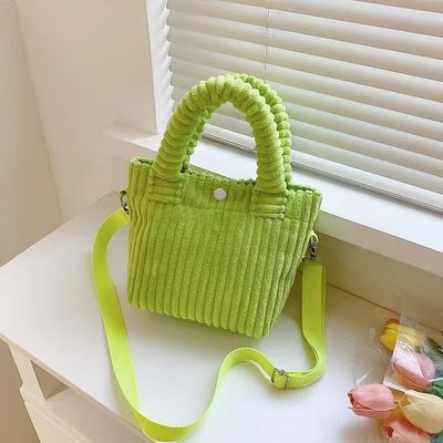 Corduroy Handbag Custom Logo Print Crossbody Women Shopping Bag Mini Tote Bag Style