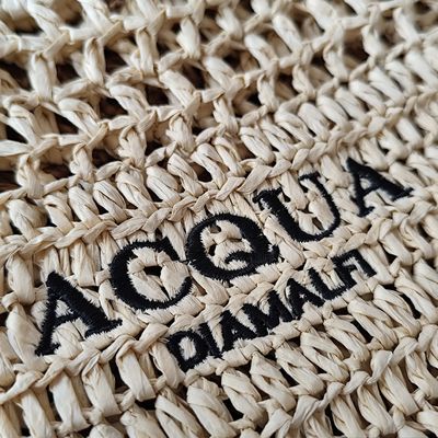 Handled Style Custom Raffia Straw Woven Tote Bag Luxury Trendy Beach Bag for Vacation
