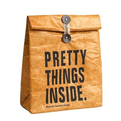 Brown Dupont Paper Thermal Bag for Insulated Lunch Cooler Durable and Waterproof