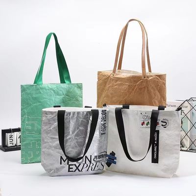 Custom Big Capacity Tote Bag Sopping Bag Eco Friendly Waterproof Dupont Paper Bag
