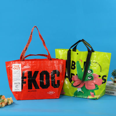 Customized Eco-Friendly PP Woven Laminated Shopping Tote Bag with Recycled Material