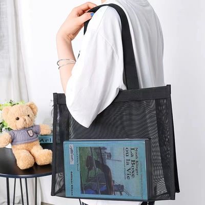 Customized Logo Reusable Storage Market Grocery Shipping Recycled Beach Net Mesh Tote Bag