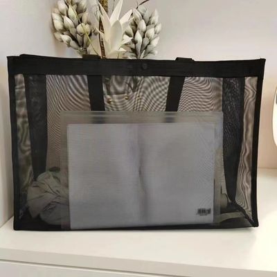 Customized Logo Reusable Storage Market Grocery Shipping Recycled Beach Net Mesh Tote Bag