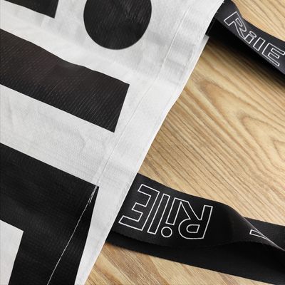 Customized Logo Print PP Woven Tote Bag for Beach Travel Study Promotion