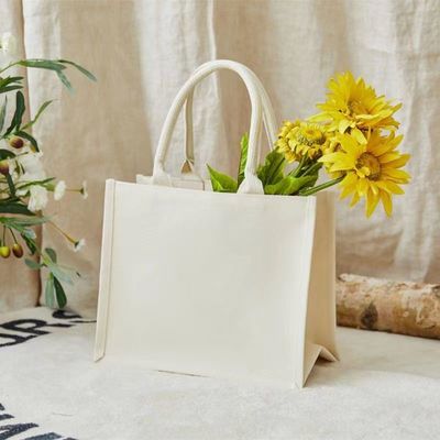 Custom Logo Printed Reusable Canvas Tote Bag for Gifts and Eco-Friendly Advertising