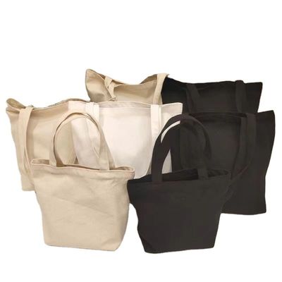 Plain Organic Cotton Canvas Tote Bag with Custom Logo Recycled Shopping Bag