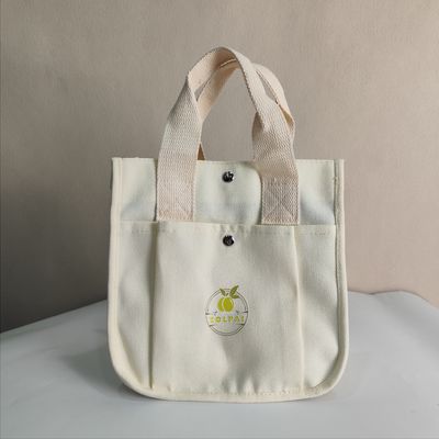 Custom Logo Print Crossbody Canvas Bag Mini Tote Shopping Bag Handbag with Large Capacity