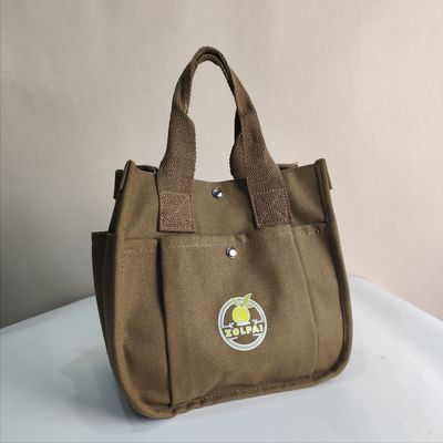 Custom Logo Print Crossbody Canvas Bag Mini Tote Shopping Bag Handbag with Large Capacity