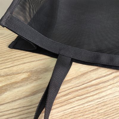 Large Capacity Custom Logo Print Black Mesh Tote Bag for Market Shopping and Beach