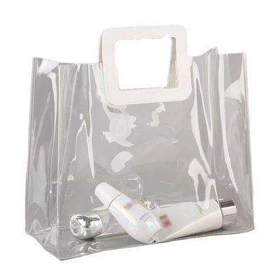 Custom Logo Waterproof Colorful PVC Laser Holographic Transparent Clear Shopping Tote Bag