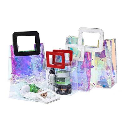 Stylish Reusable PVC Laser Transparent Holographic Tote Bag for BEACH BAG Enthusiasts