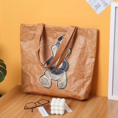 Customized Logo Custom Color Waterproof Washable Dupont Tyvek Kraft Paper Market Tote