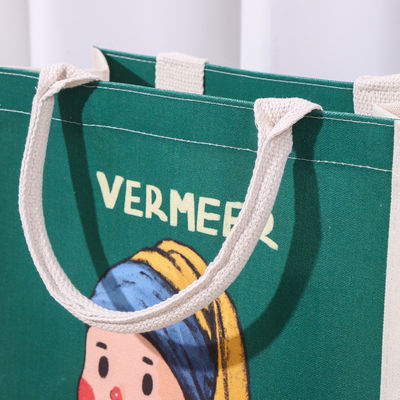 Extra Large Custom Logo Printed Waterproof Laminated Canvas Tote Bag for Hard Handbag