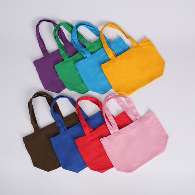 Customized Color Canvas Cotton Handbag Mini Tote Shopping Bags with Custom Logo Print