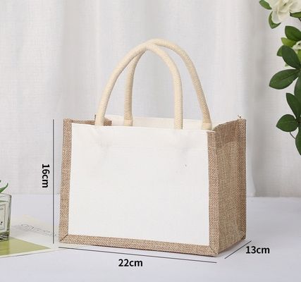 Customized Logo Natural Reusable Laminated Jute Grocery Shopping Bag OEM/ODM Tote Bag