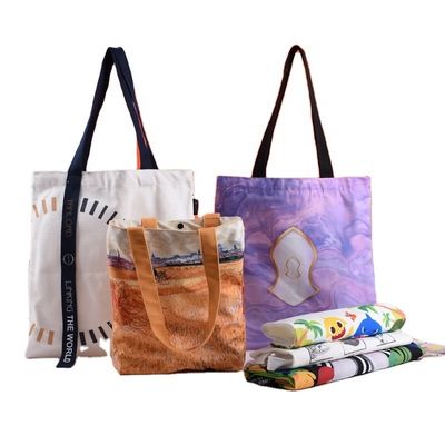 Sublimation Tote Bags Custom Logo Printed for Reusable Large Capacity Canvas Bag