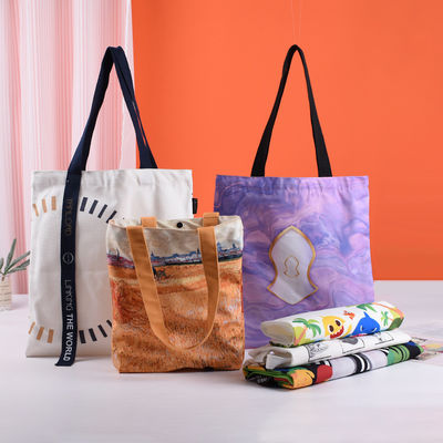 Sublimation Tote Bags Custom Logo Printed for Reusable Large Capacity Canvas Bag