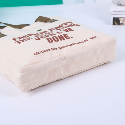 Letter Pattern Type Washable Canvas Tote Bag Fashionable for Promotion Festival Gift