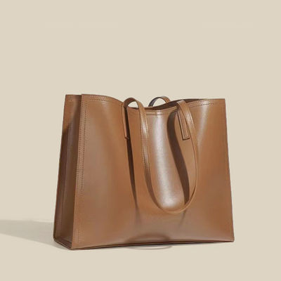 Letter Pattern Type Ritzy Minimalist Women Shopping Bag Customized Leather Tote Bags