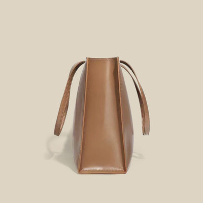 Letter Pattern Type Ritzy Minimalist Women Shopping Bag Customized Leather Tote Bags