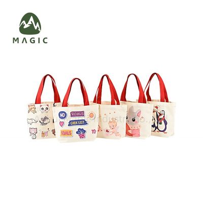 Durable HQ Foldable Mini Tote Bag with Custom Logo Printed Canvas Cotton Handbag