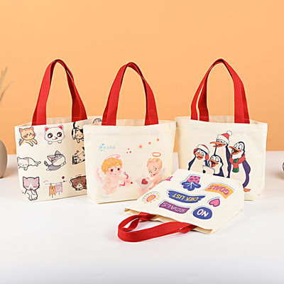 Durable HQ Foldable Mini Tote Bag with Custom Logo Printed Canvas Cotton Handbag