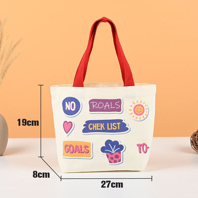 Durable HQ Foldable Mini Tote Bag with Custom Logo Printed Canvas Cotton Handbag