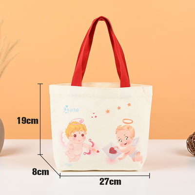 Durable HQ Foldable Mini Tote Bag with Custom Logo Printed Canvas Cotton Handbag
