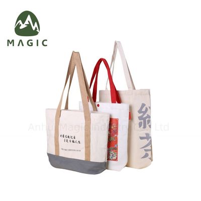 Eco-Friendly Handled Style Custom Logo Print Canvas Tote Bag for Shopping and Travel