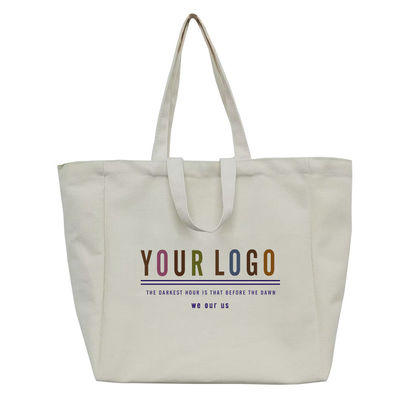 Customized Logo Printed Canvas Cotton Tote Bags for Fashionable Women OEM/ODM Accepted