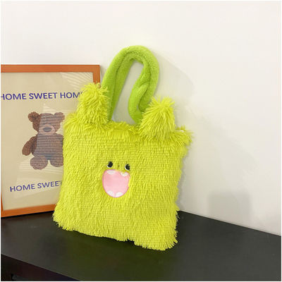 Customized Logo Printed Women Handbag for Travel Daily Life Gift Plush Tote Shopping Bag