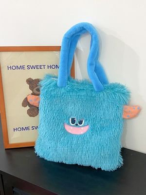 Customized Logo Printed Women Handbag for Travel Daily Life Gift Plush Tote Shopping Bag