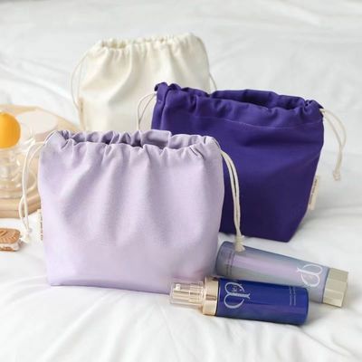 Custom Candy Color Recycle Organic Cotton Canvas Fabric Drawstring Bag for Packaging