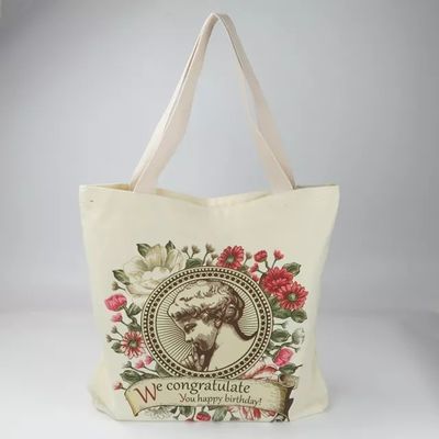 Customized Logo Print Reusable Shopping Tote Bags for Women Canvas Hand Shoulder Bag