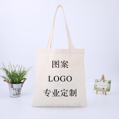 Custom Logo Printed Reusable Canvas Tote Bag for Daily School Life Shopping Needs